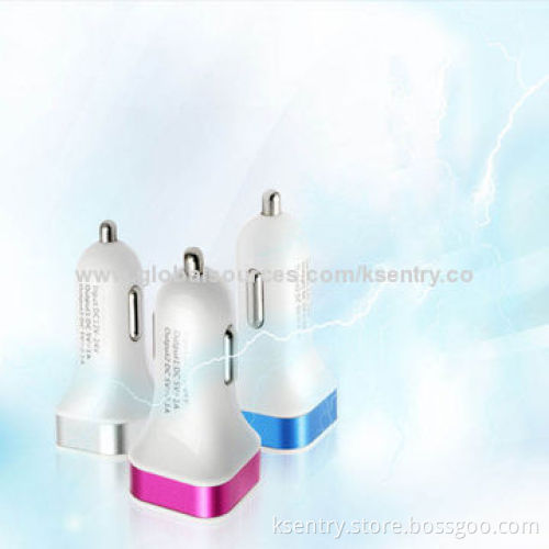 Best Quality Aluminum Alloy Ring Dual-USB Car Charger (2.1A), CE, RoHS Marks